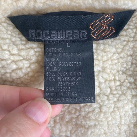RocaWear *Vintage Y2K* Duck Down / Feather Black Puffer Jacket, Women’s L